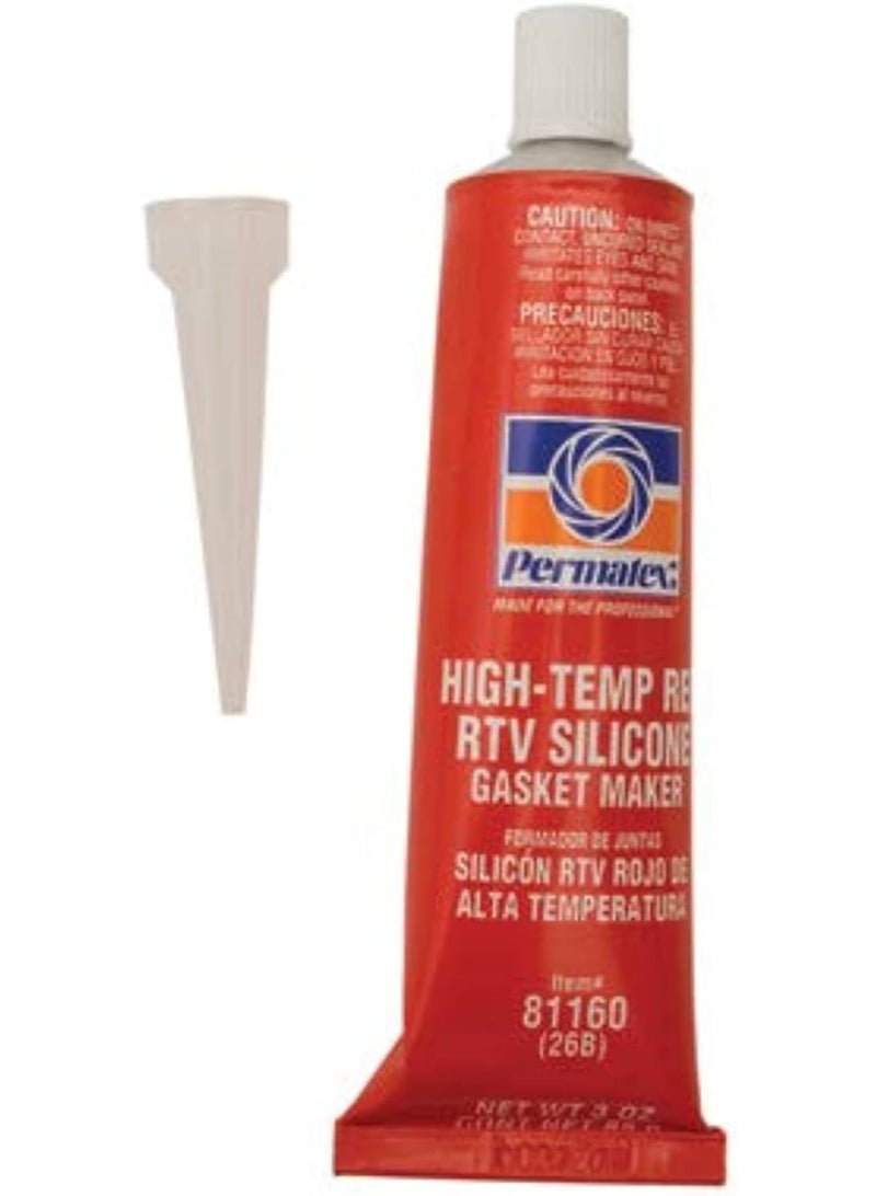 بيرماتكس 81160 سيليكون RTV أحمر عالي الحرارة للحشيات، 3 أونصات - Image 5